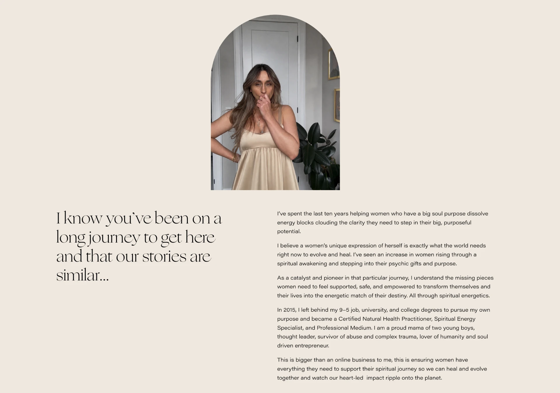 I know you've been on a long journey to get here and that our stories are similar — about Natalie Kehren